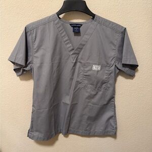 Grey women’s V-Neck Medical Scrub Top